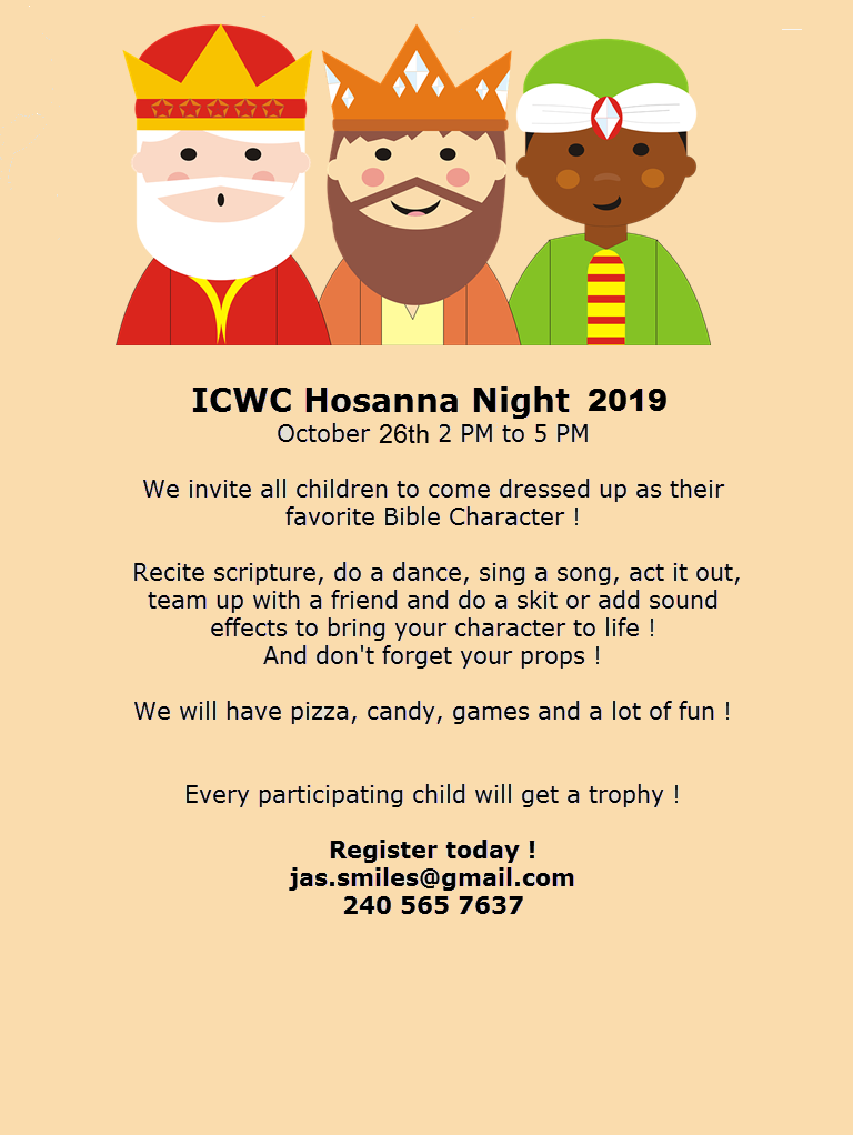 Hosanna Night 2019 - Bible costume party !
