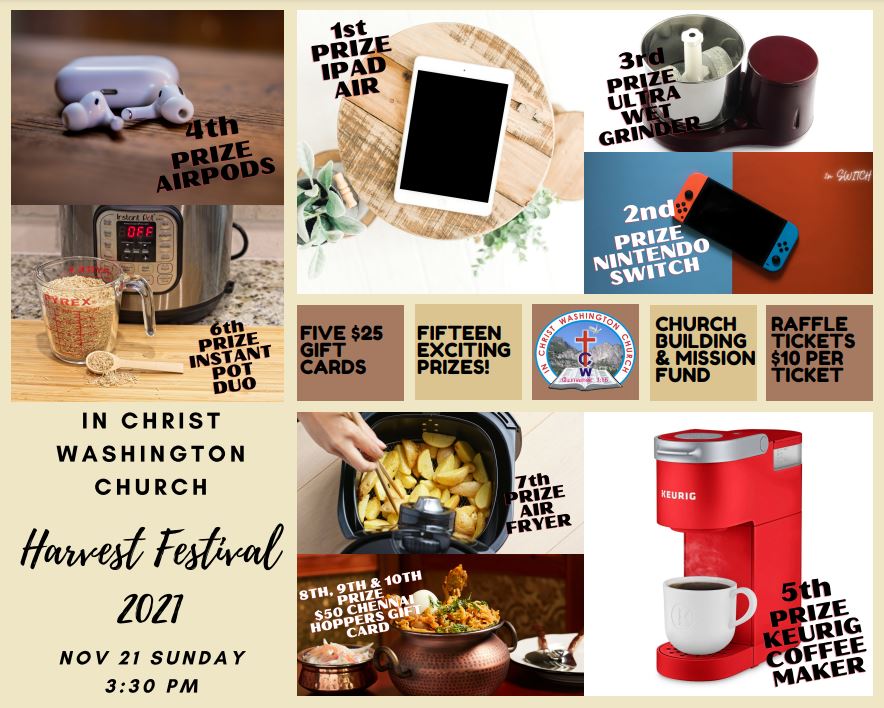 Thanksgiving and Harvest Festival Raffle Flyer
